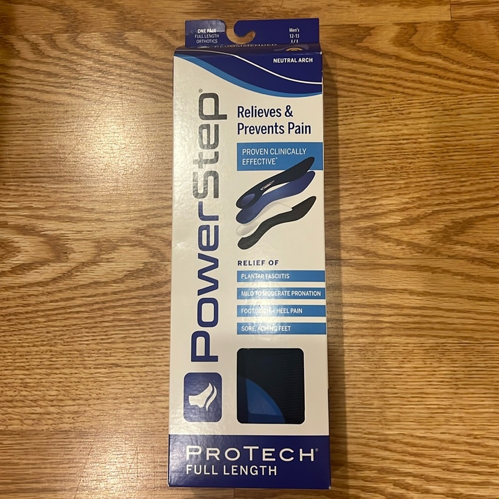PowerStep ProTech Orthotic Insoles Men’s 12-13 NIB